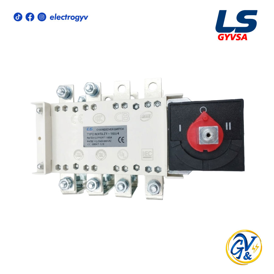 MXGLZ1-160/4P DUAL MANUAL TRANSFER SWITCH, GA MODELO 160 A